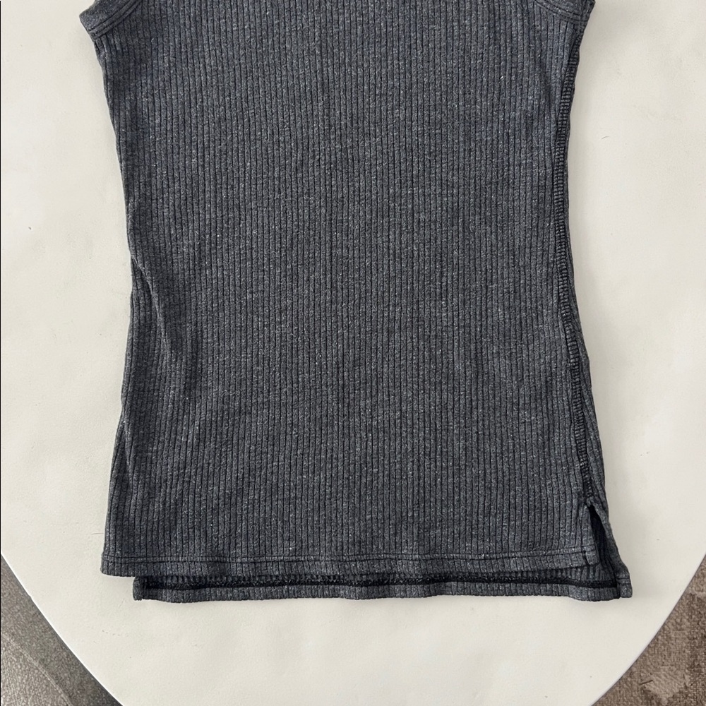 JAMES PERSE Estilo Crewneck Ribbed Charcoal Gray Classic Modern Tank Top 0 XS S - Picture 6 of 7